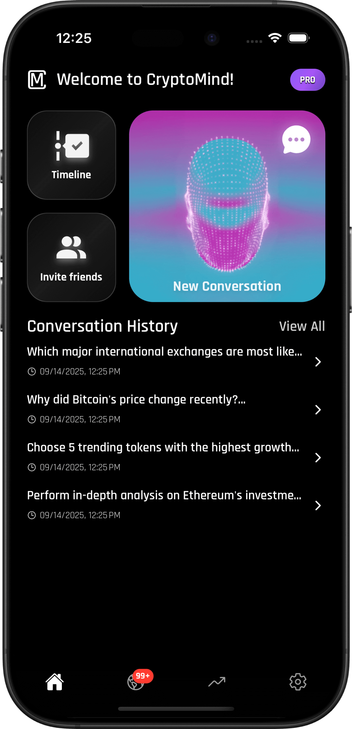 CryptoMind app screenshot